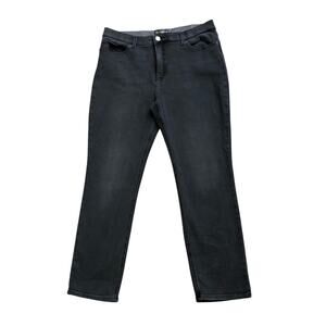 LEE Womens Size 16 Short Gray Slim Fit Mid Rise Straight Leg Jeans 28" Inseam